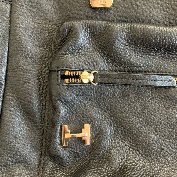 Halston Heritage Black Pebbled Leather Zipper Tote/Laptop bag. EUC - Picture 5 of 9